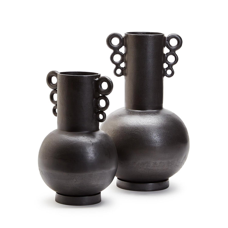 SET DE  2 JARRONES DECORATIVOS -NEGRO