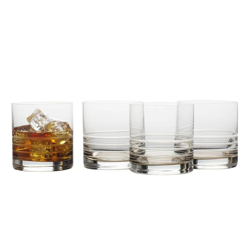 SET DE 4 VASOS DOBLES ANTIGUOS DE 15.5OZ - GRIS