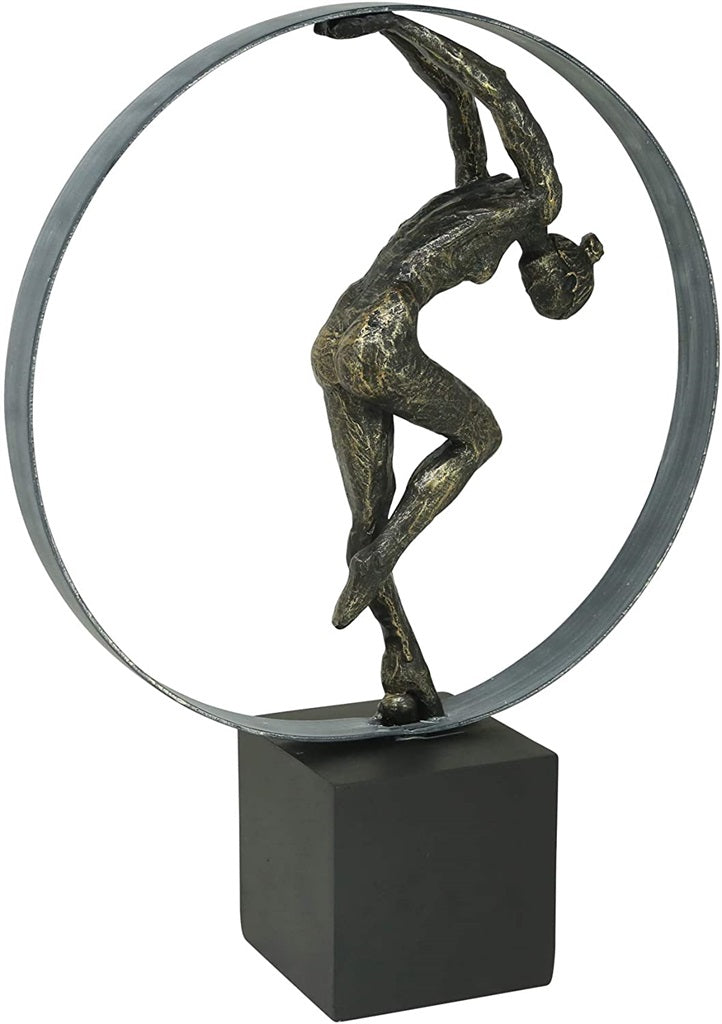 ESCULTURA DE CIRCULO DE BAILE EN RESINA-BRONCE