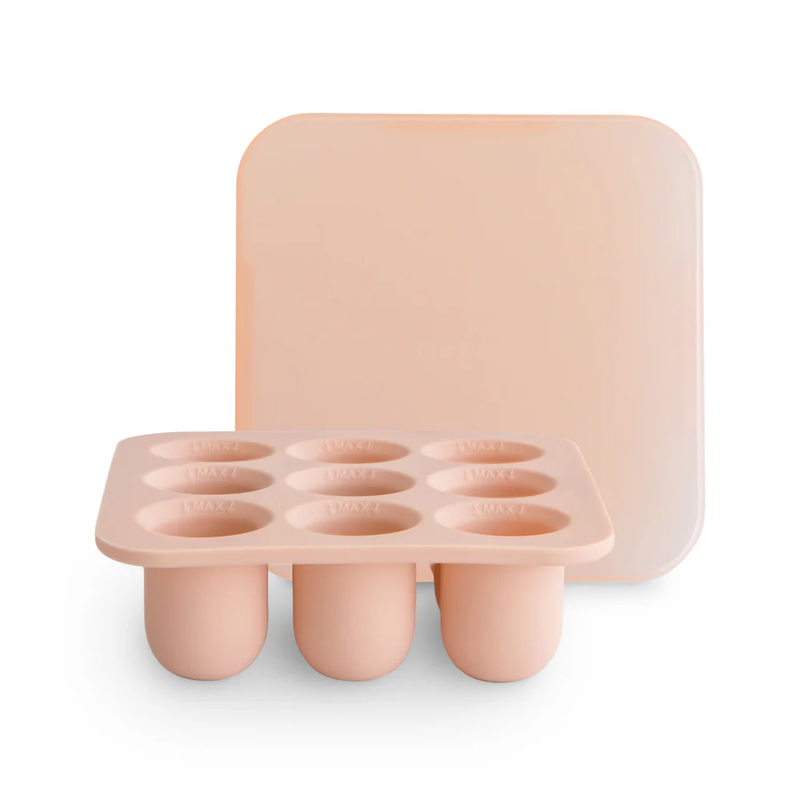 BANDEJA DE SILICONA PARA CONGELADOR DE ALIMENTOS PARA BEBES CON TAPA  BLUSH