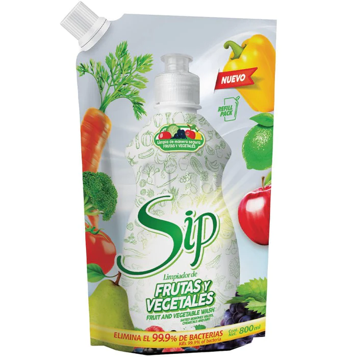 LIMPIADOR SIP DE FRUTAS Y VEGETALES 12/800 ML DOYPACK