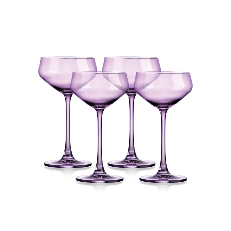 SET DE 4 COPAS DE CHAMPAGNE-LILA