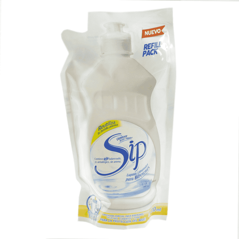 SIP LÍQUIDO LIMPIADOR PARA BIBERONES SACHET 400ML