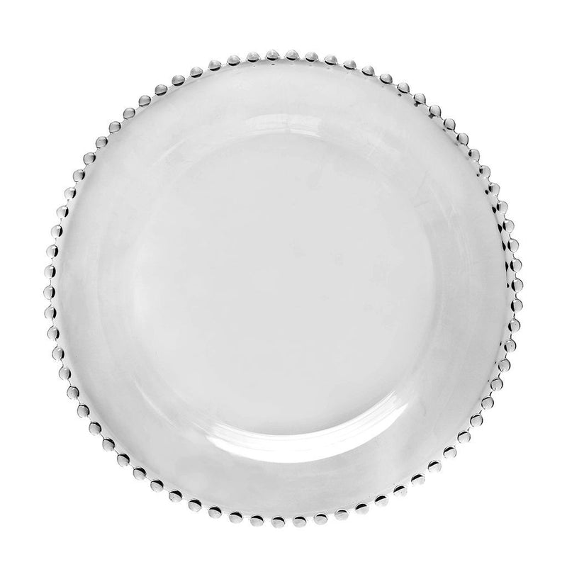 SET DE 10 PLATOS REDONDO 7.75"-TRANSPARENTE/PLATA