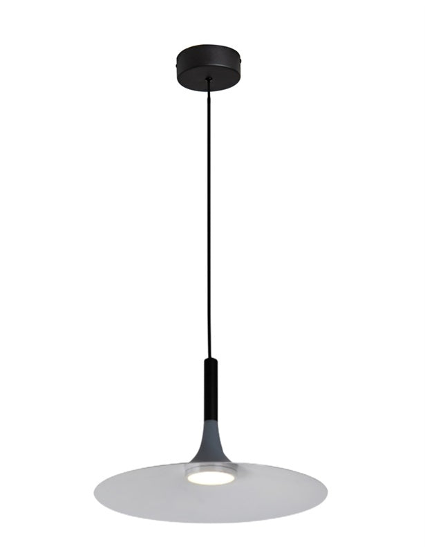 Lampara Colgante Led Grande, COB, 12W, 105lm/w, 3000K, D45*H120cm, Gris con Negro.