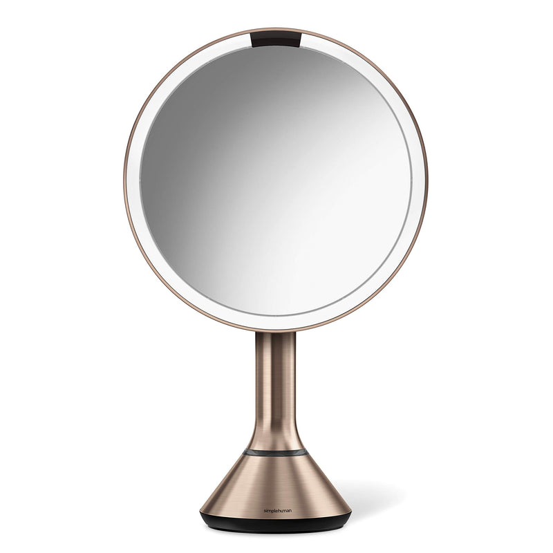 ESPEJO REDONDO CON  PEDESTAL Y SENSOR CONTROL TOUCH-ROSE GOLD