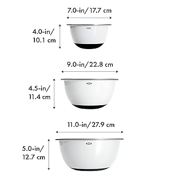 OXO GG JUEGO DE TAZONES PARA MEZCLAR AISLADOS DE ACERO INOXIDABLE DE 3 PIEZAS - BLANCO