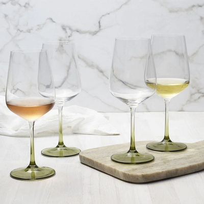 SET DE 4 COPAS PARA VINO BLANCO DE 15.25OZ - TALLO VERDE