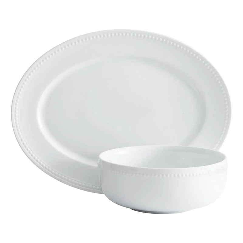 SET DE PLATO Y BOWL PARA SERVIR CON CUENTAS