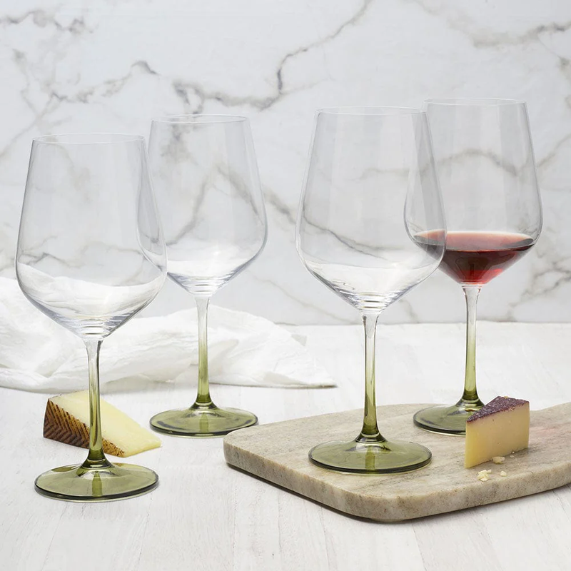 SET DE 4 COPAS PARA VINO TINTO DE 19.75OZ - TALLO VERDE