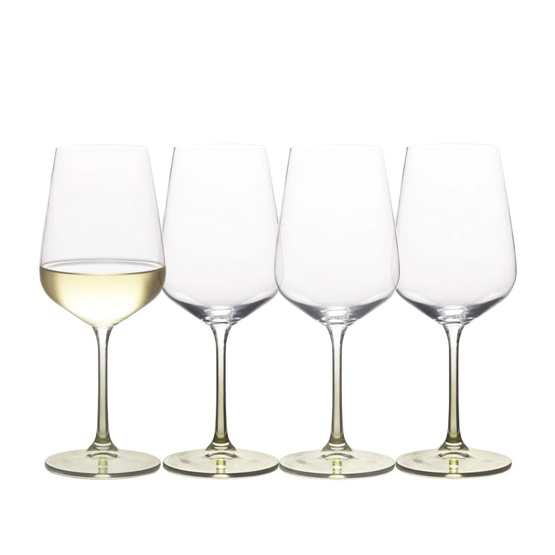 SET DE 4 COPAS PARA VINO BLANCO DE 15.25OZ - TALLO VERDE