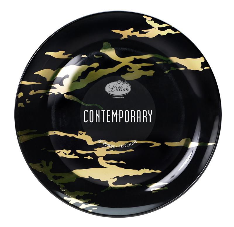 VASO 10OZ DORADO/NEGRO-  MARBLE