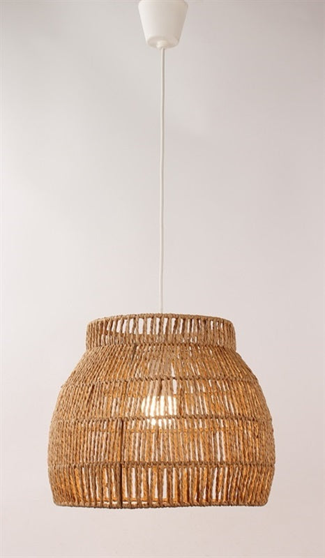LAMPARA COLGANTE TEJIDA DE PAPEL,1.5M 1XE27, COLOR NATURAL, 25W MAX