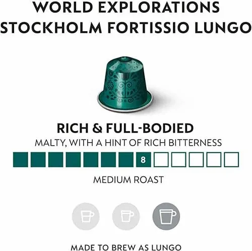 Café World Explorations Stockholm Lungo x 10 Cápsulas Original Nespresso