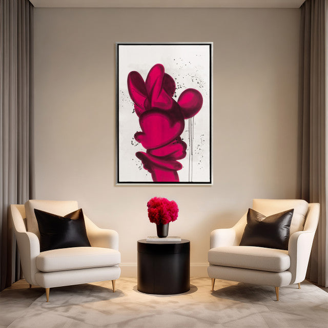 CUADRO DECORATIVO DE MINNIE MOUSE DE ROSA