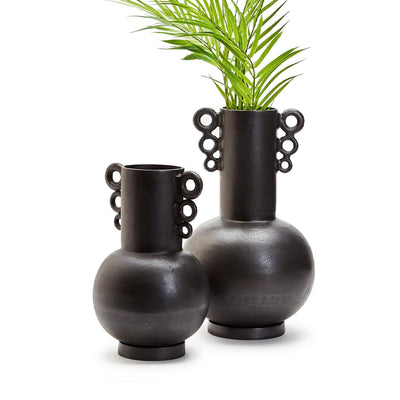 SET DE  2 JARRONES DECORATIVOS -NEGRO