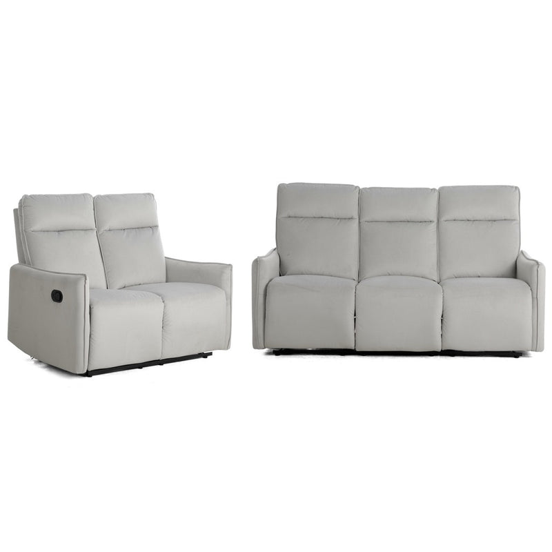 SET DE SOFÁ RECLINABLE 3+2/GRIS CLARO