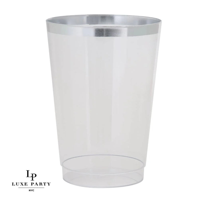 SET DE 20 VASOS TRANSPARENTE 12OZ - PLATEADO