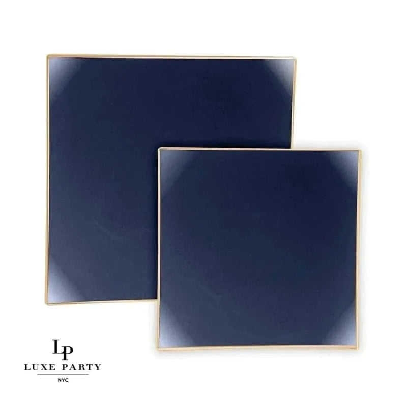 SET DE 10 PLATOS CUADRADOS 10.5 - NAVY/DORADOS