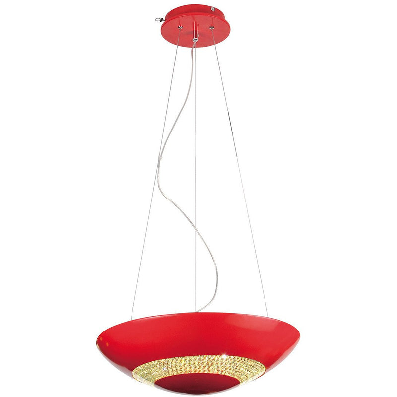 Lámpara Colgante Cristal de 3 luces color rojo, E27