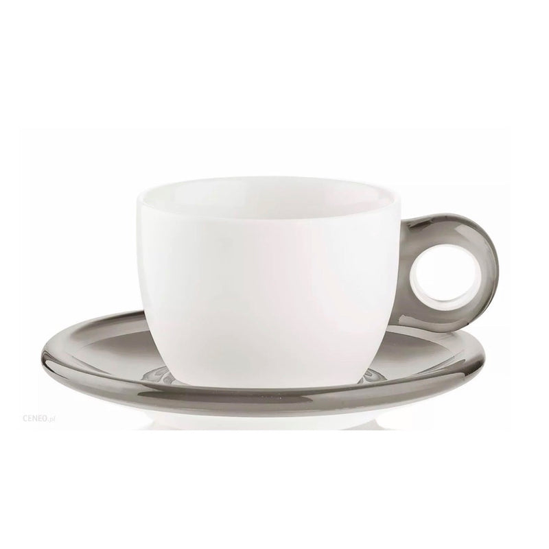 SET DE 2 TAZAS  PARA CAPUPUCCINO 37 x 21 x 13 cm (GRIS)