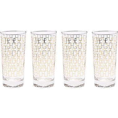 GOLD CHAIN LINK SET DE 4 VASOS ESTAMPADO 16OZ