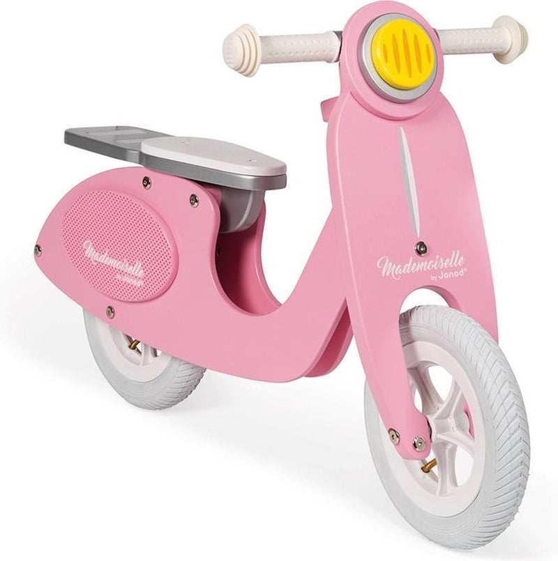 JANOD BICICLETA SIN PEDALES SCOOTER DE MADERA-ROSA