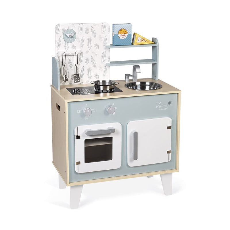 JANOD COCINA RETRO DE 34" CON 5 ACESSORIOS-CREMA/CELESTE