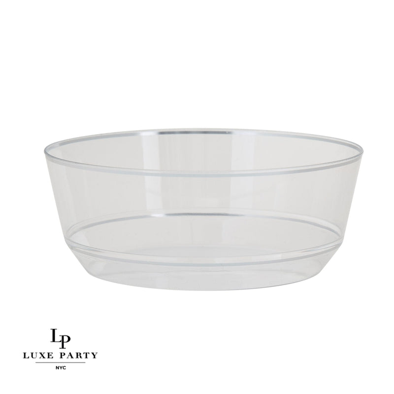 SET DE PLATO ONDO 14" - TRANSPARENTE/PLATA