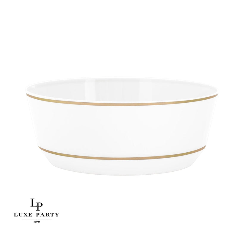 SET DE PLATO ONDO 14" - BLANCO/DORADO