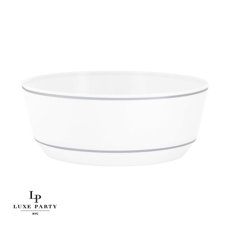 SET DE PLATO ONDO 14" -  BLANCO/PLATA