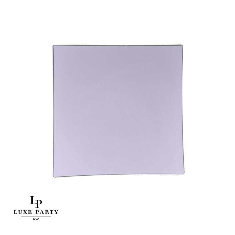 SET DE PLATOS CUADRADO 8" - LAVANDA/PLATEADO