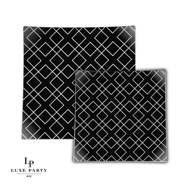 SET DE PLATOS DECORATIVO CUADRADO 8" - NEGRO