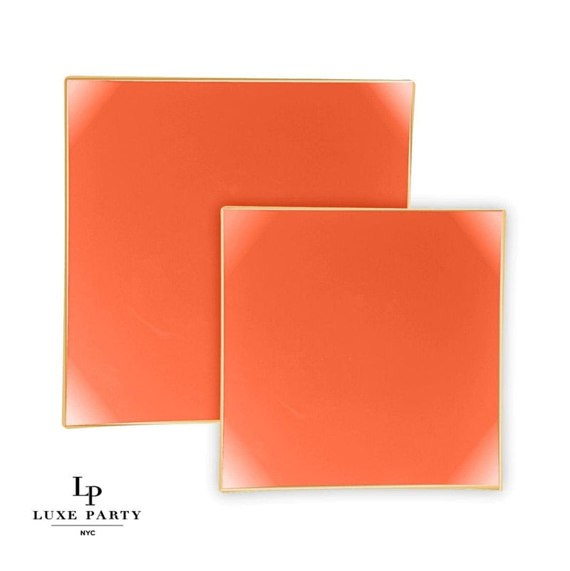 SET DE PLATOS CUADRADOS PEQUEÑO - NARANJA