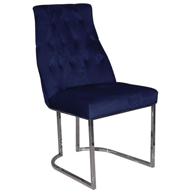 SILLA DE COMEDOR CAPITONEADA AZUL OSCURO