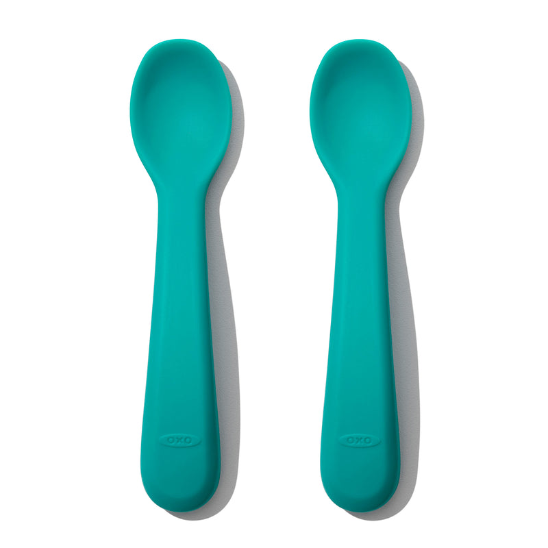 OXO TOT SET DE 2  CUCHARAS DE SILICONA -TURQUEZA