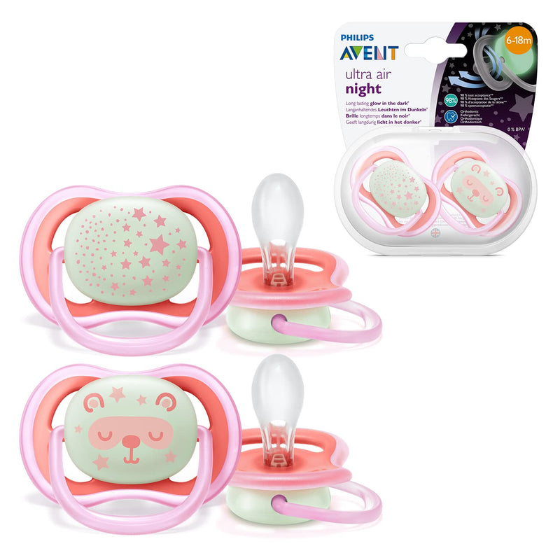 2 CHUPETES ULTRA AIR NOCTURNOS NINA 6-18M