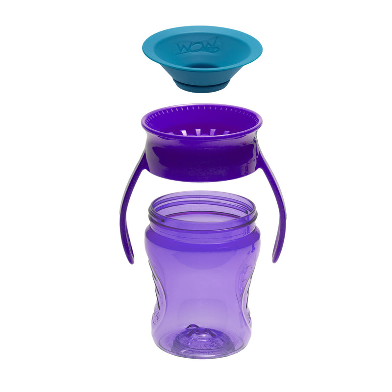 Taza para bebes, antiderrames, morada