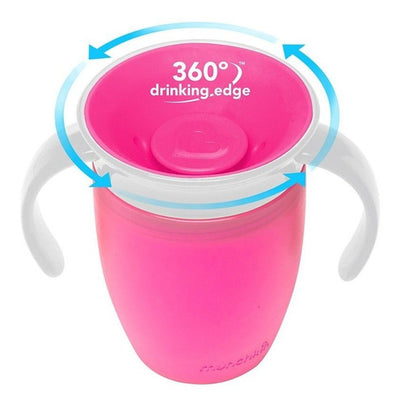 VASO MIRACLE 360-7OZ CON ASAS Y TAPA-ROSADO