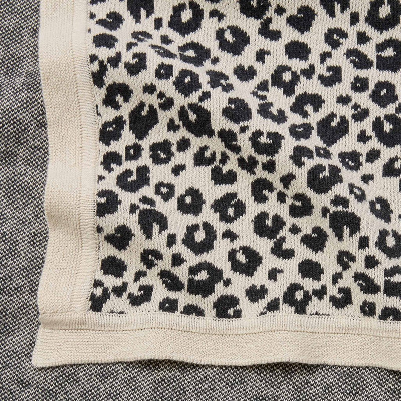 MANTA DE BEBÃ‰ DE PUNTO DE ALGODÃ“N CON ESTAMPADO DE LEOPARDO