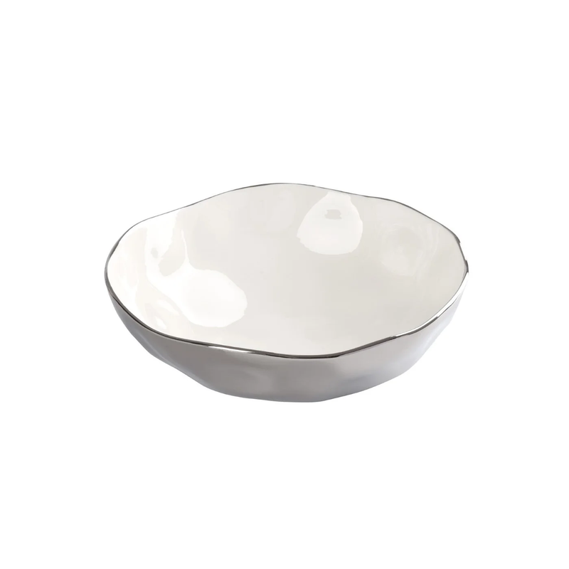 BOWL REDONDO/BLANCO-PLATA