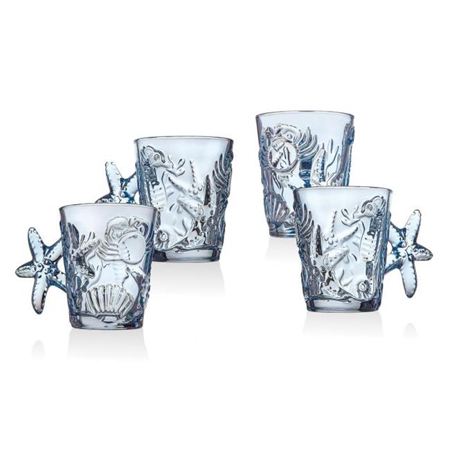 SET DE 4 TAZAS NAUTICA - AZULL