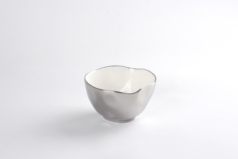 BOWL PEQUEÑO/BLANCO-PLATA 5.5" D x 3