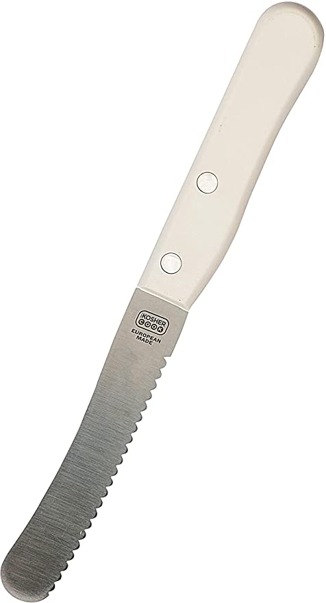 CUCHILLO DE PUNTA/ BORDE DENTADO DE 4.5¨ (BLANCO)