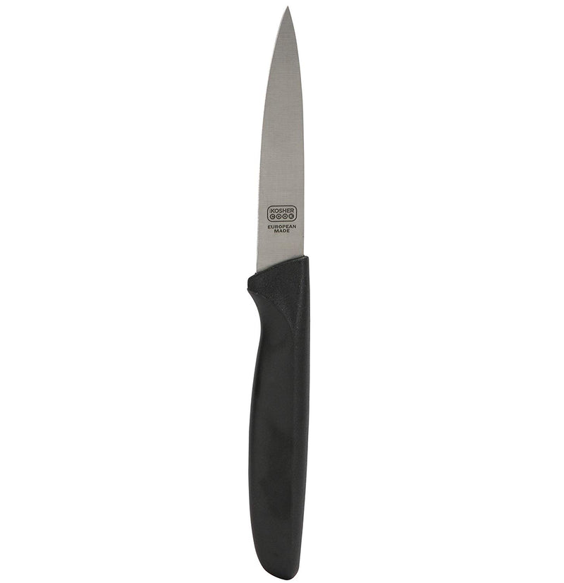 Cuchillo - Punta puntiaguda / borde recto - Negro 4"