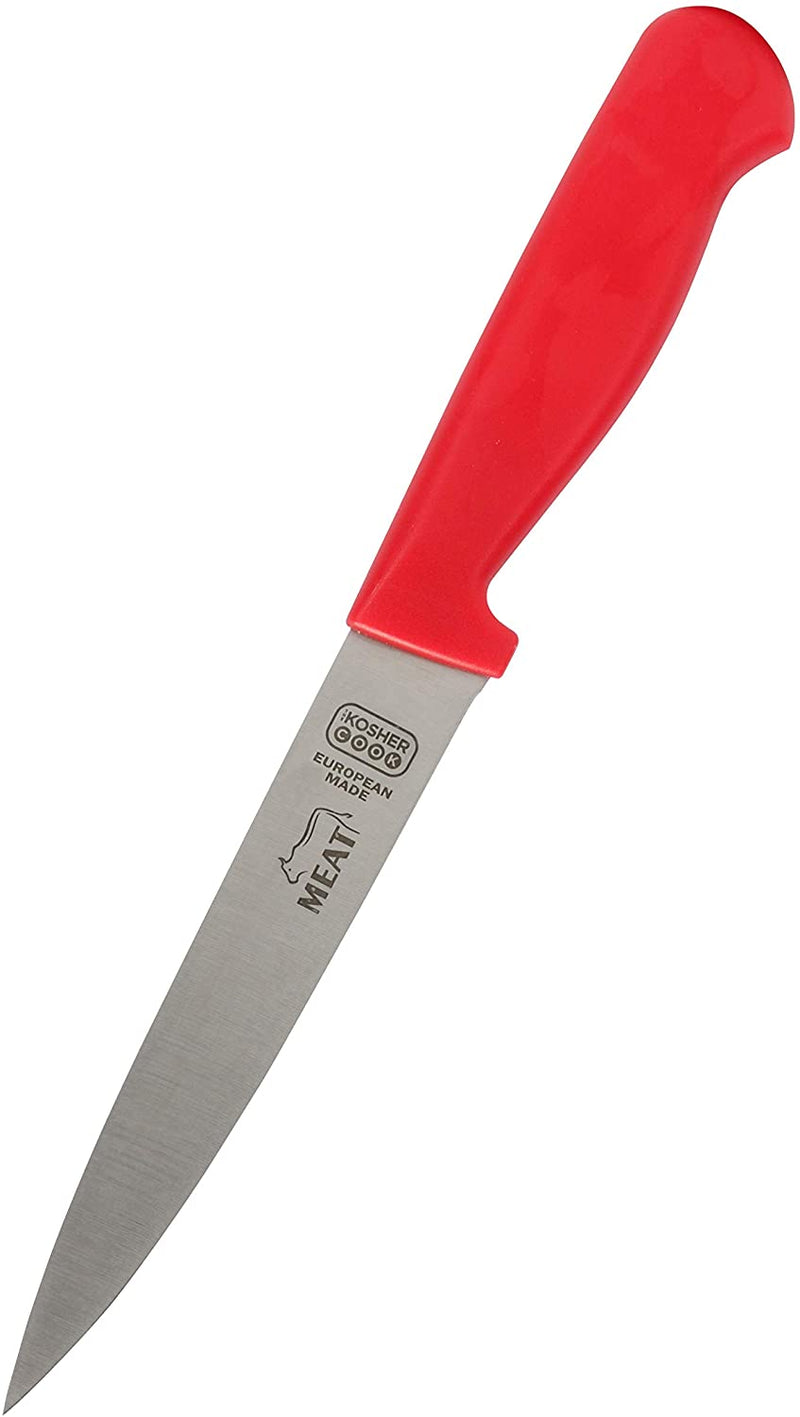 CUCHILLO DE PUNTA/ FILO RECTO DE 4¨ (ROJO)