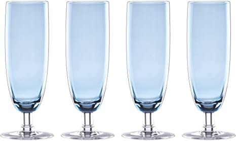 SET DE 4 COPAS DE CHAMPAGNE AZUL 10OZ