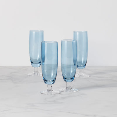 SET DE 4 COPAS DE CHAMPAGNE AZUL 10OZ