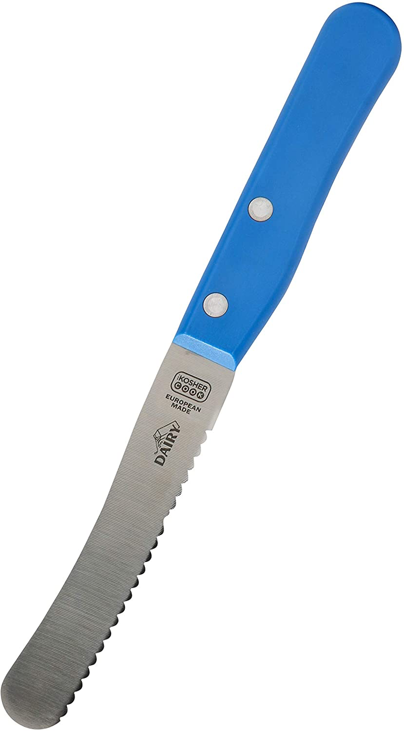 CUCHILLO DE PUNTA/ BORDE DENTADO DE 4.5¨ (AZUL)