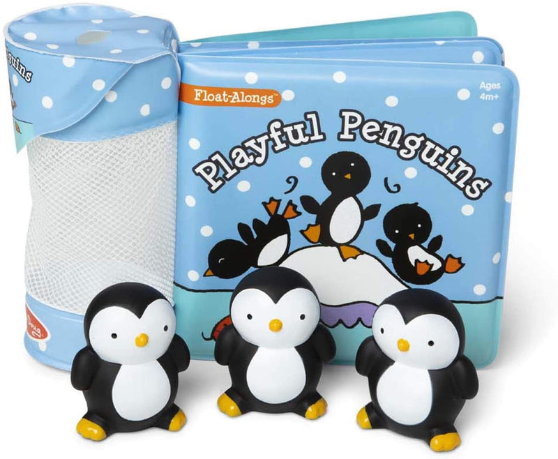 LIBRO DE BANO CON 3 PINGUINOS JUGUETONES FLOTANTES